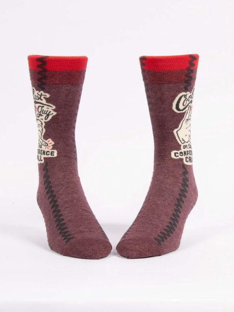 Coolest Guy Conference Call Blue Q Men’s Socks