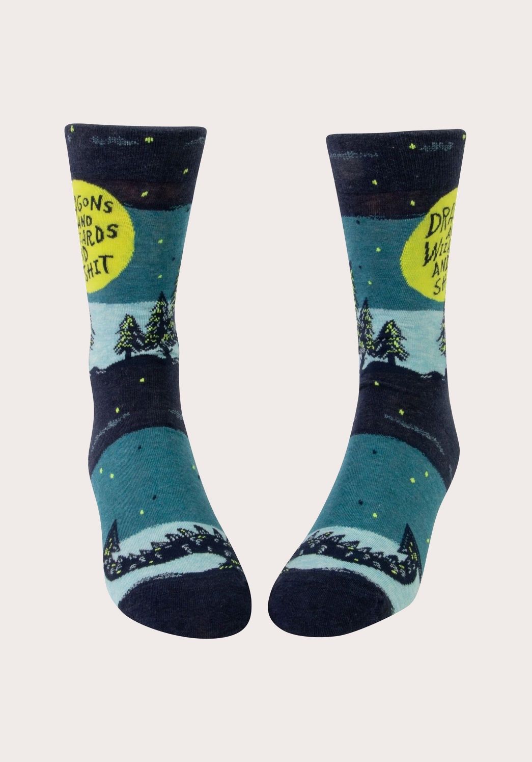 Dragons and Wizards and Shit Blue Q Men’s Socks