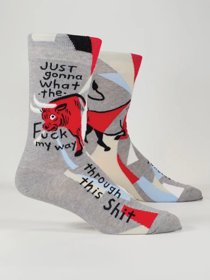Just Gonna What The Fuck My Way Through This Shit Blue Q Men&#39;s Socks