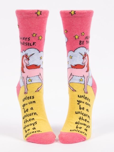 Always Be Yourself Unicorn Blue Q Women’s Socks