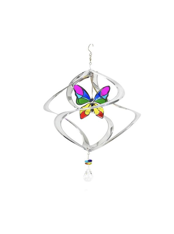 17” Small Silver Butterfly Cosmix Spinner