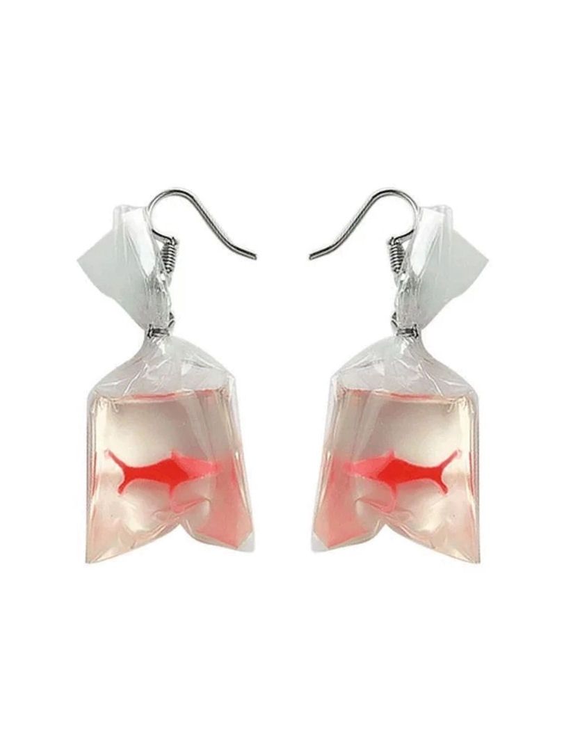 Orange Goldfish Bag Earrings