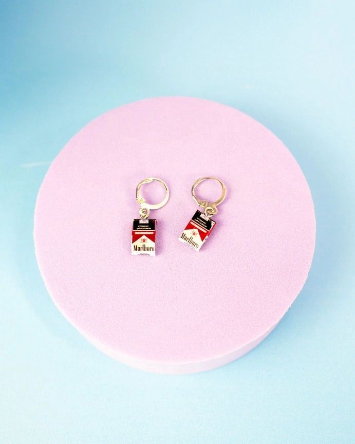 Marlboro Cig Box Earrings