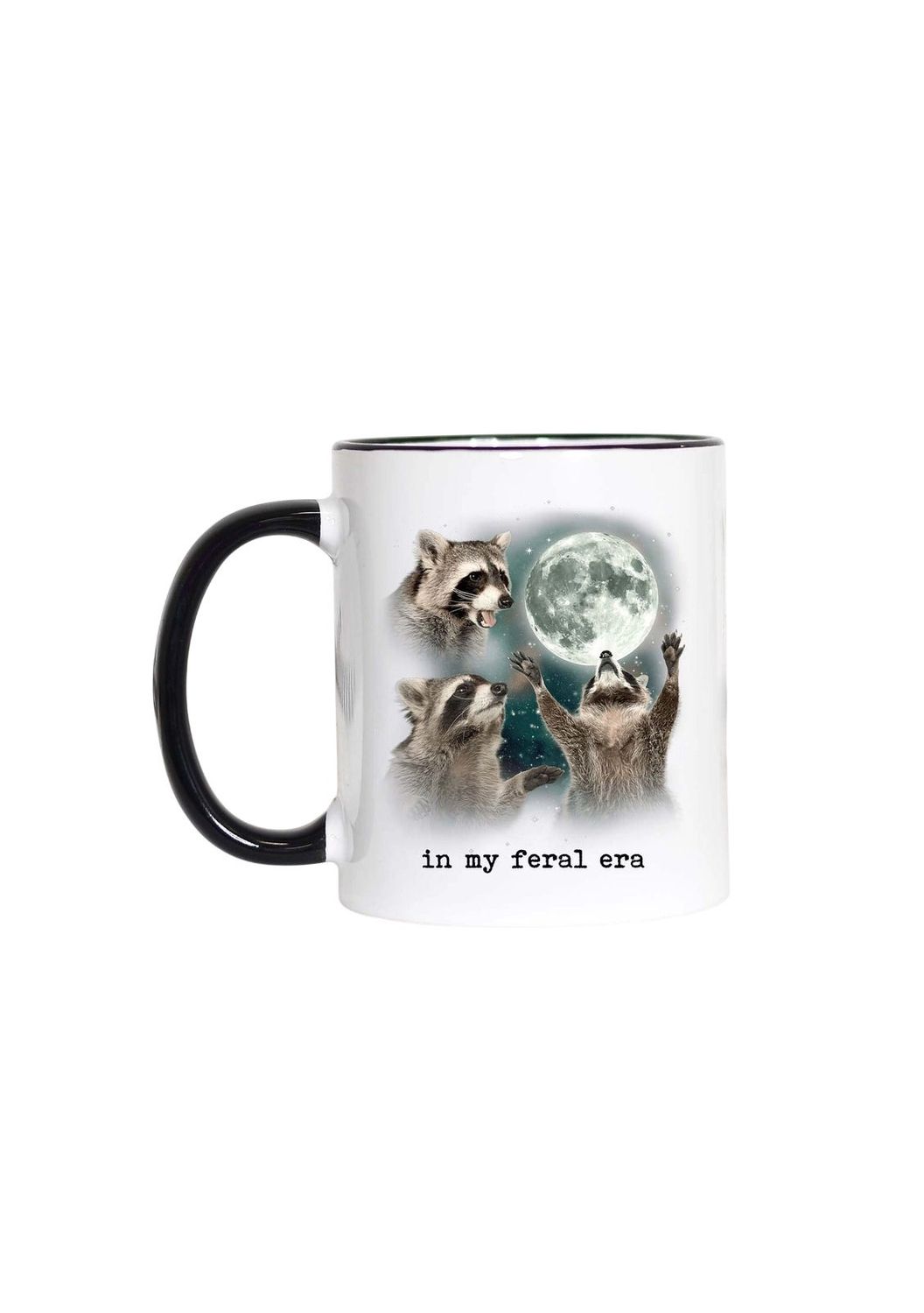 In My Feral Era Raccoon Black Handle Mug