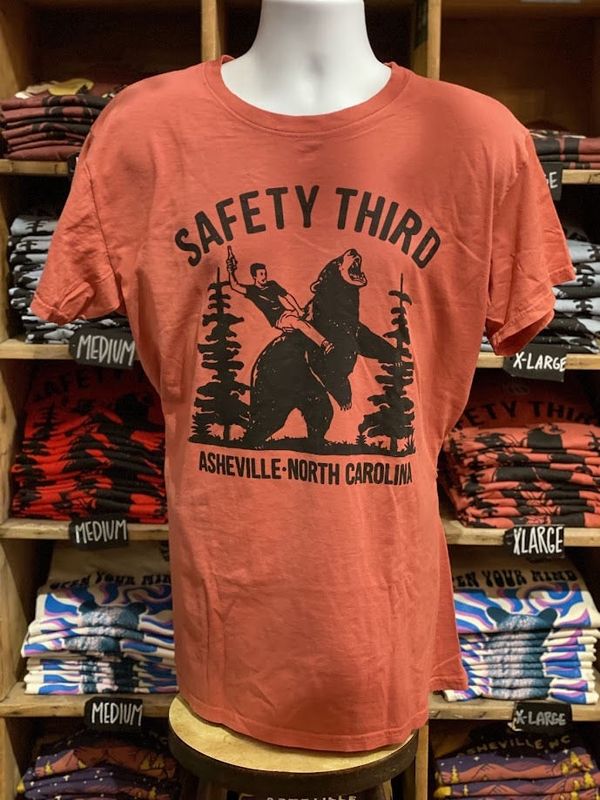Safety Third Asheville, North Carolina Pink-Red T-Shirt