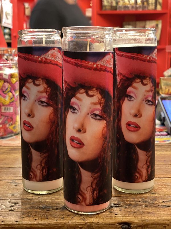 Chappell Roan Close Up Cowboy Hat Saint Candle