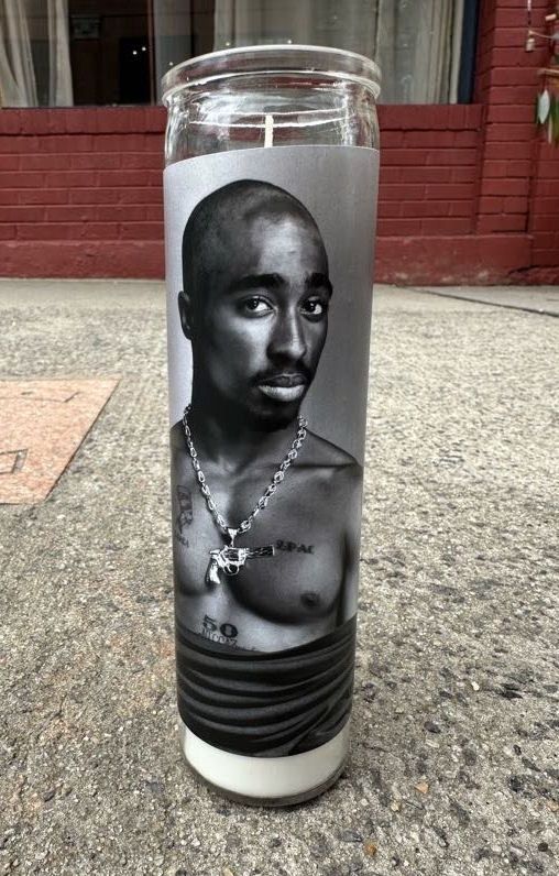 Tupac Gun Chain Saint Candle