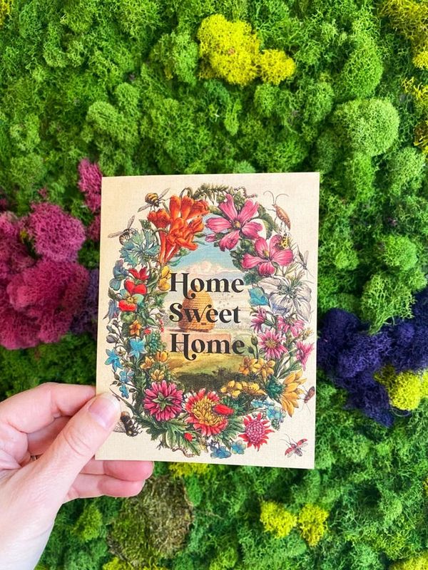 Home Sweet Home With Flowers Card