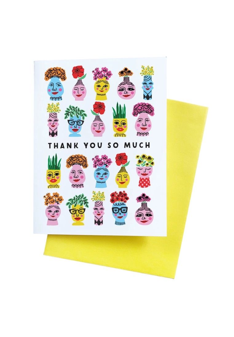 Thank You So Much Flower Lady Vases Card