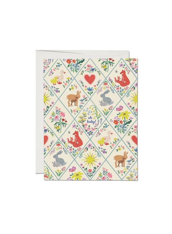 Woodland Critters Baby Card