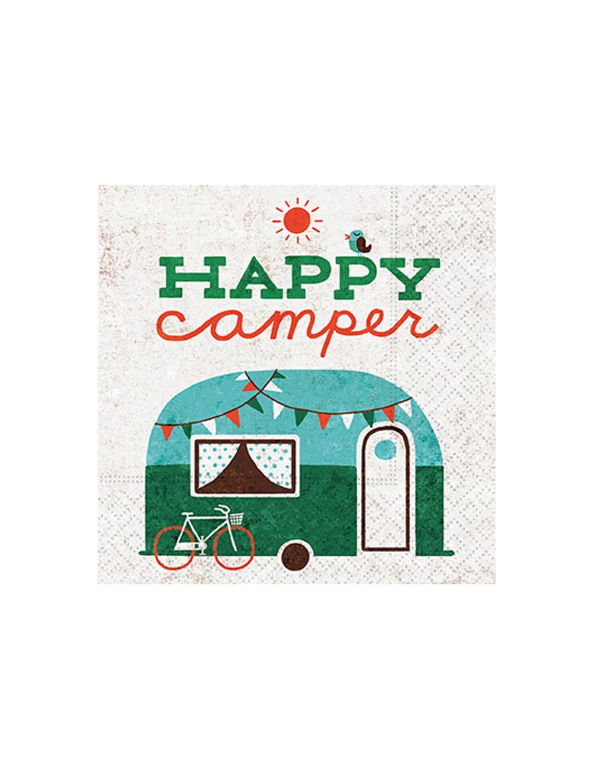 Vintage Happy Camper Beverage Napkins