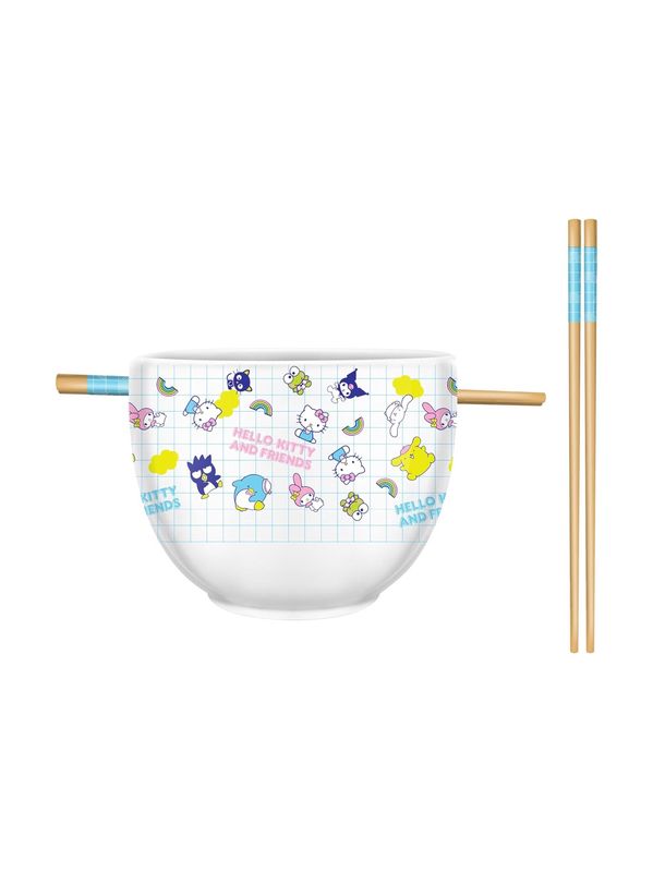 Hello Kitty And Friends Graph Ramen Bowl With Chopsticks
