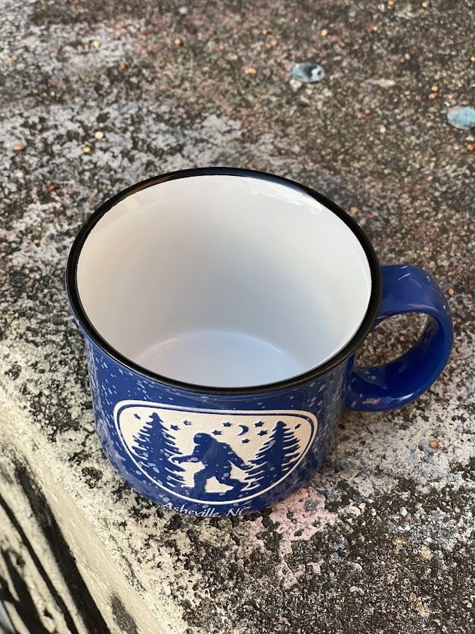 Asheville Bigfoot Camp Blue Mug