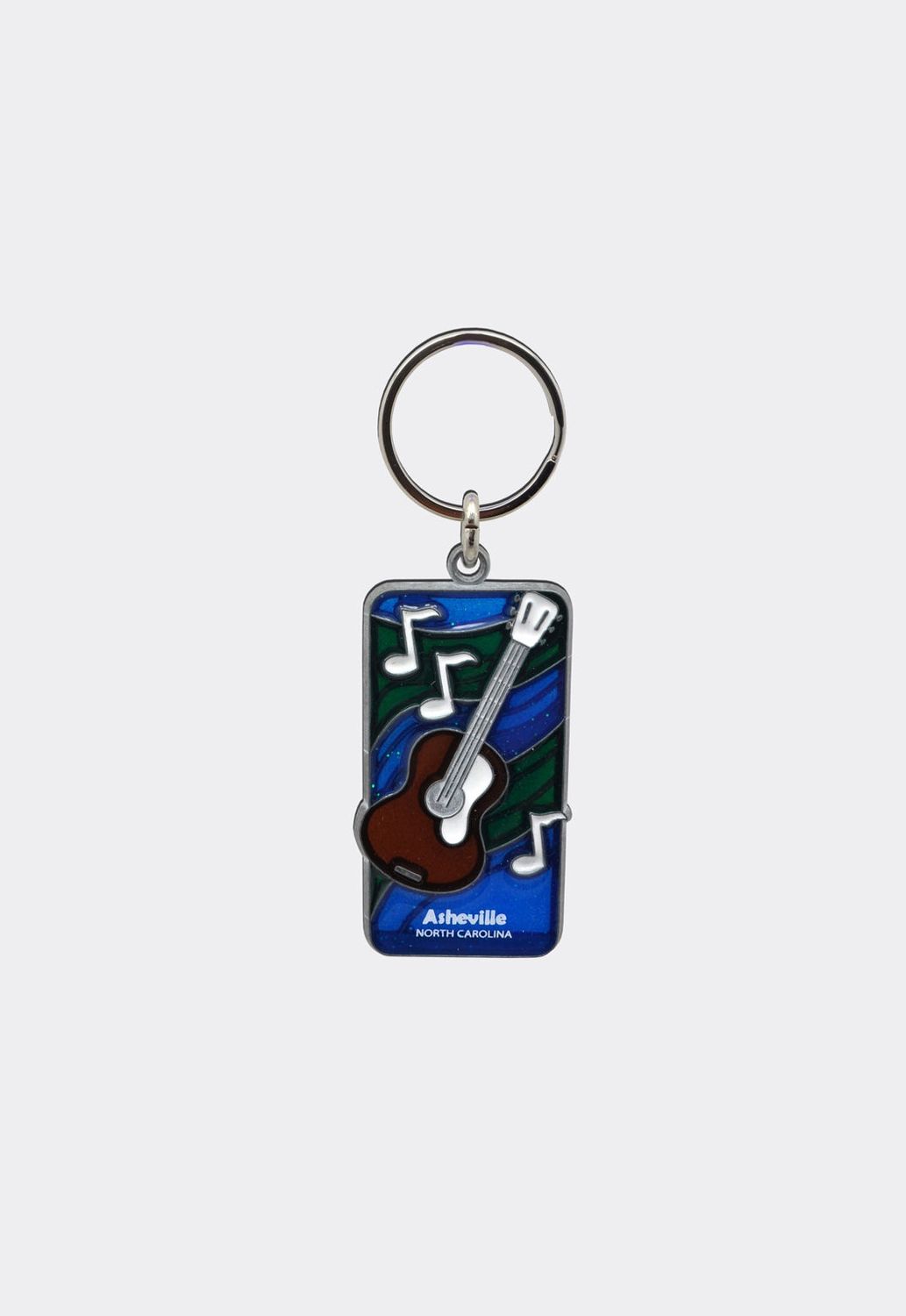 Asheville Guitar Pewter Keychain