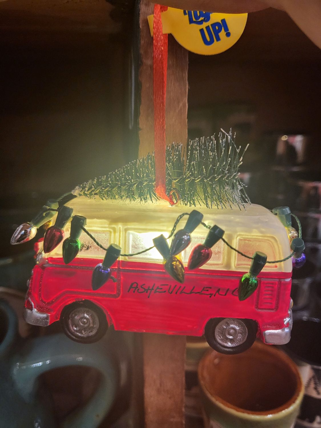 Asheville, NC Light Up VW Bus Ornament