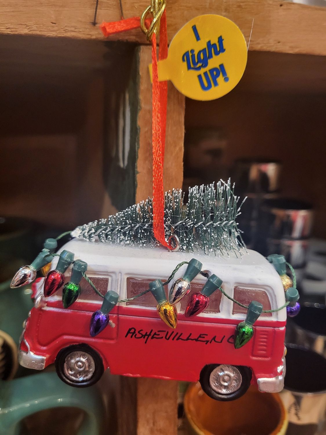 Asheville, NC Light Up VW Bus Ornament