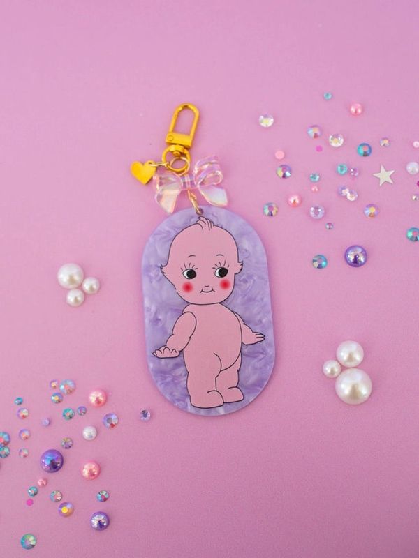Kewpie Keychain With Bow