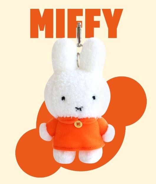 Fluffy Miffy With Orange Shirt Standing Keychain