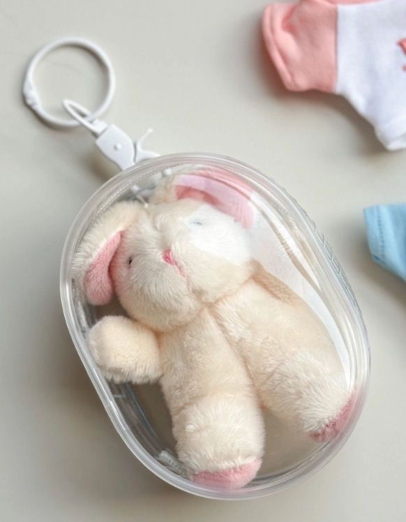 Collectible Toy Clear Gacha Pouch With Keychain