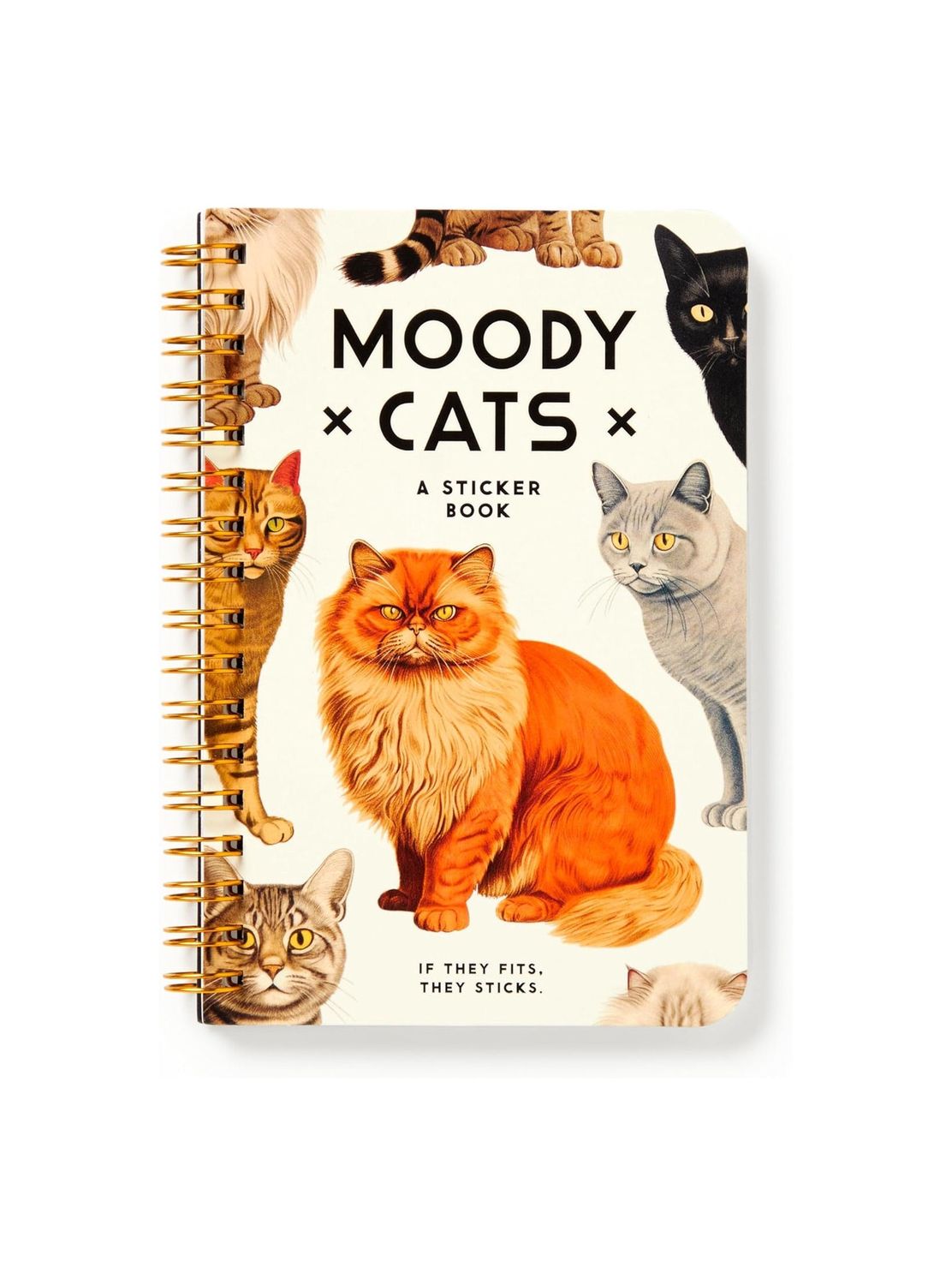 Moody Cats Sticker Spiral Book