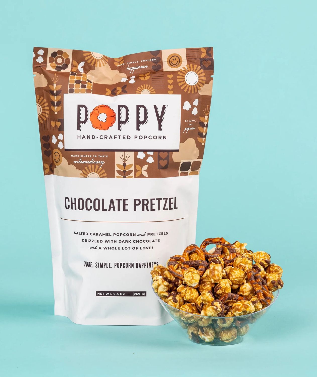 Dark Chocolate Pretzel Poppy Popcorn Market Bag