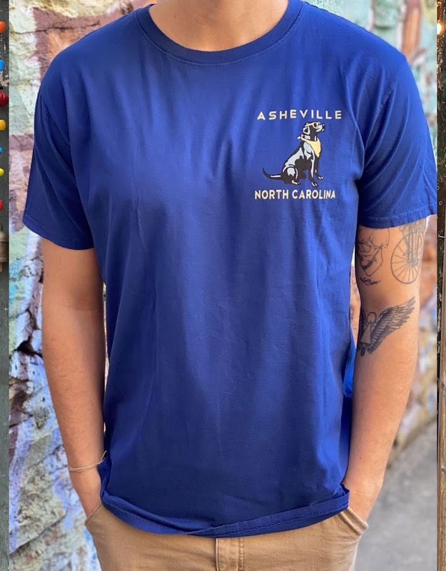 Trail Hound Dog Asheville North Carolina Blue T-Shirt