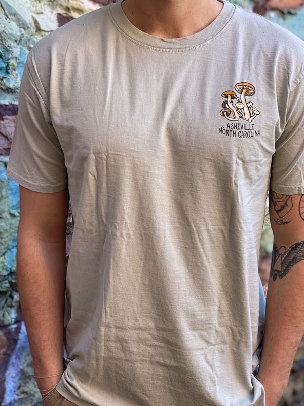 Mushroom Boots Asheville North Carolina Adventure On Foot T-Shirt