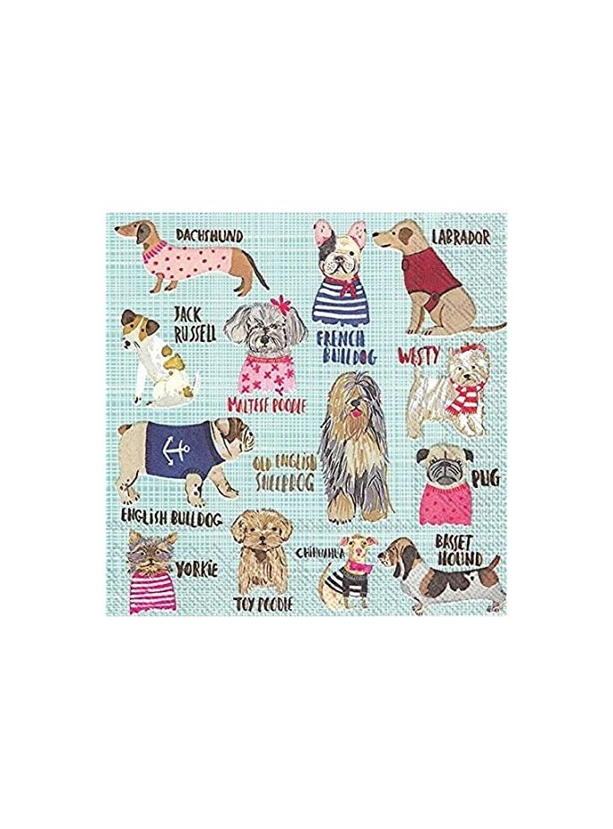 Hot Dogs Dog Breeds Beverage Napkins