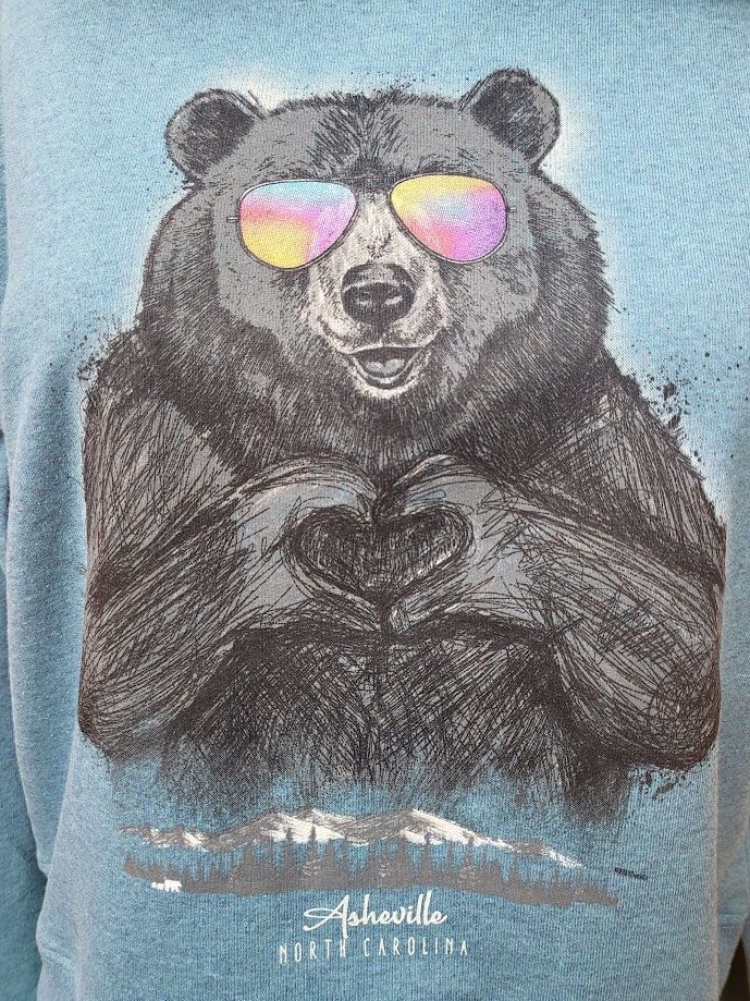 Love You Beary Much Bear With Sunglasses Asheville Hoodie