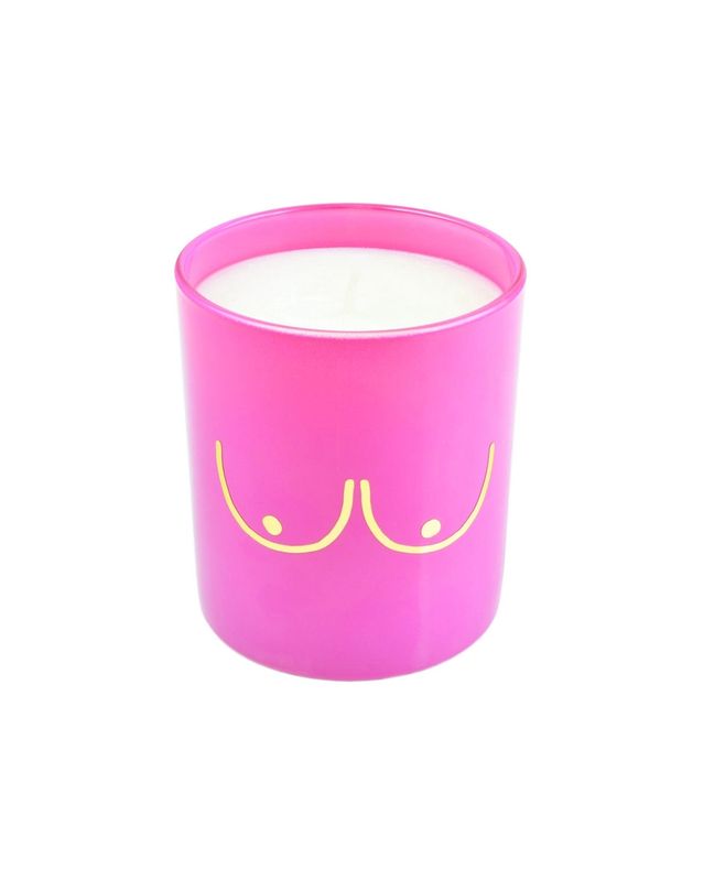 Pink Ribbon Bright Pink Boob Candle