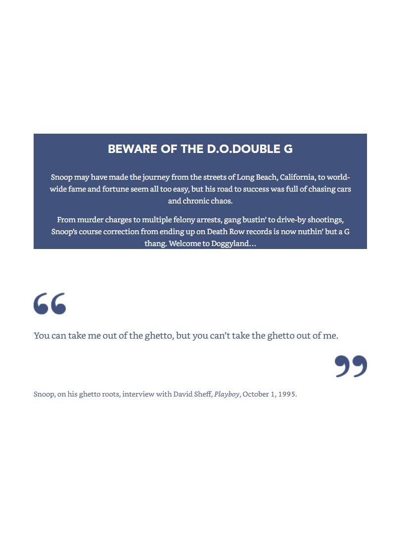 D. O. Double G The Little Guide To Snoop Dogg Hardcover Book