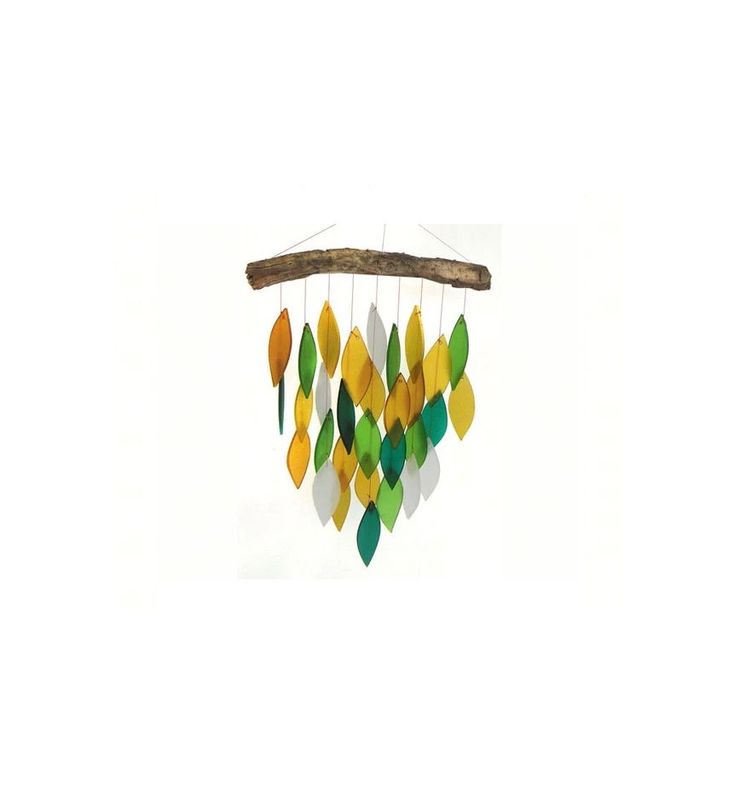 Rainforest Waterfall Glass Driftwood Wind Chime