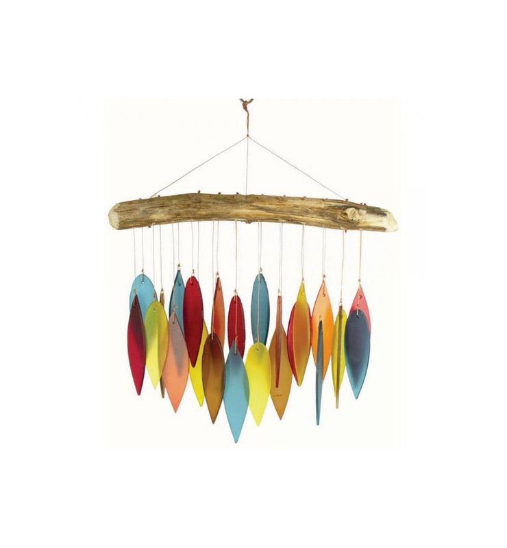 Santa Fe Leaves Glass Driftwood Wind Chime