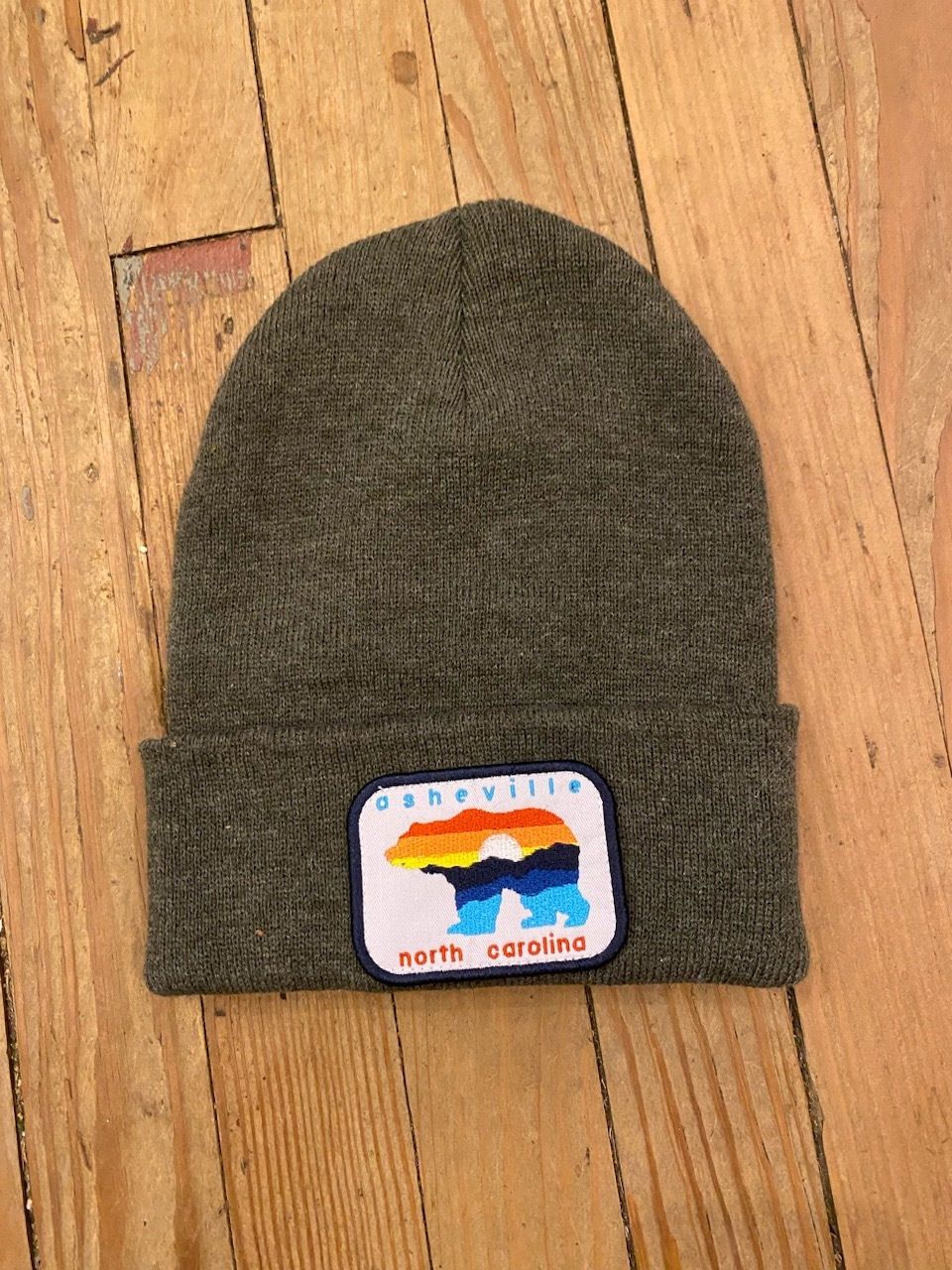 Asheville Sunset Bear Knit Beanie