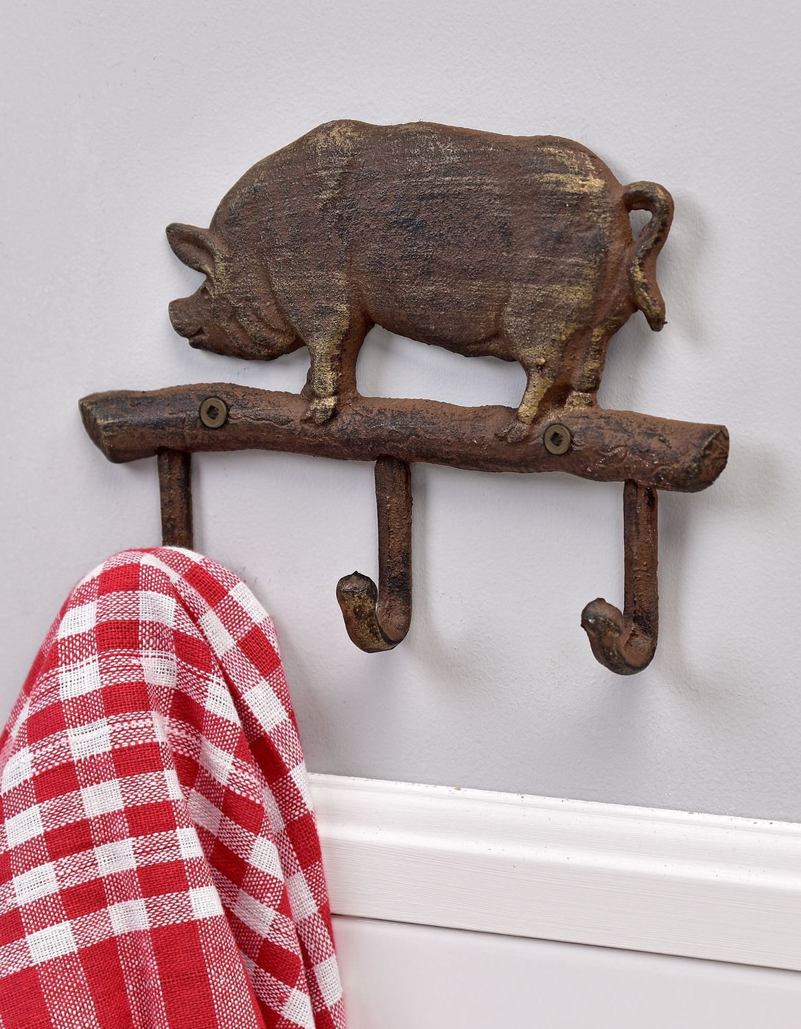 Cast Iron Pig Three Hook