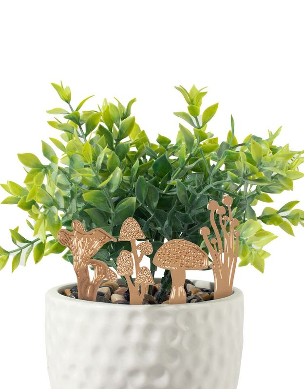 Mushrooms Mini Brass House Plant Picks