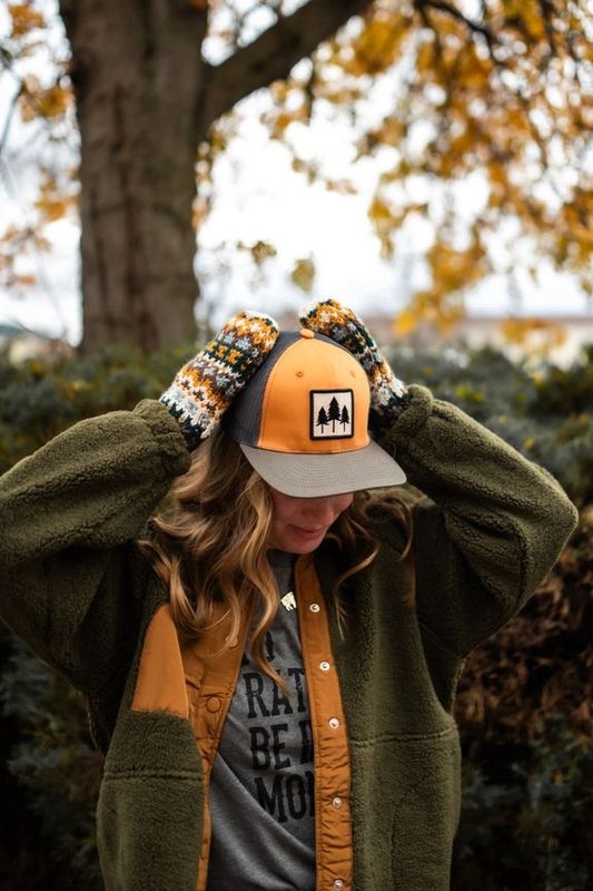 Tri Tone Tree Camel Trucker Hat