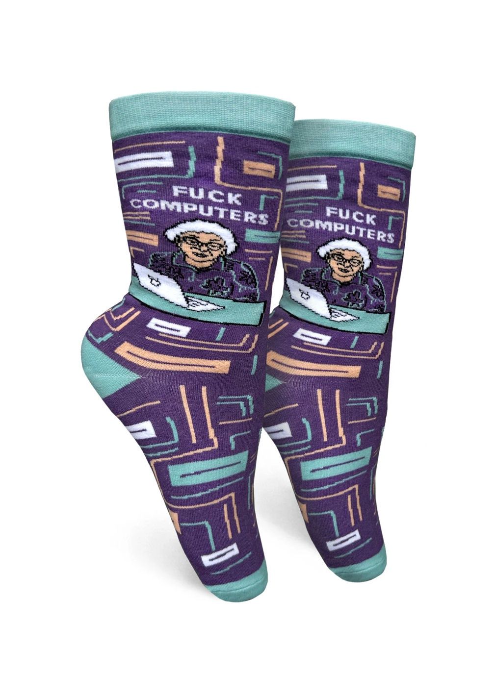 Fuck Computers Women&#39;s Crew Socks