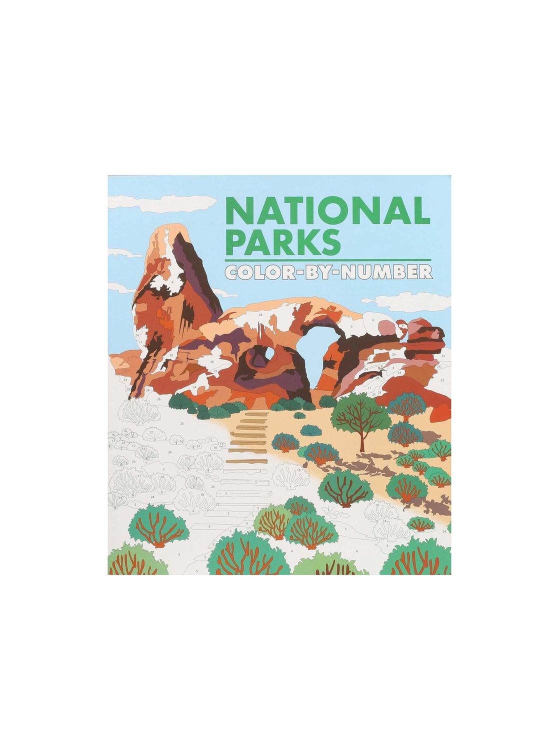National Parks Color-By-Number Paperback Coloring Book