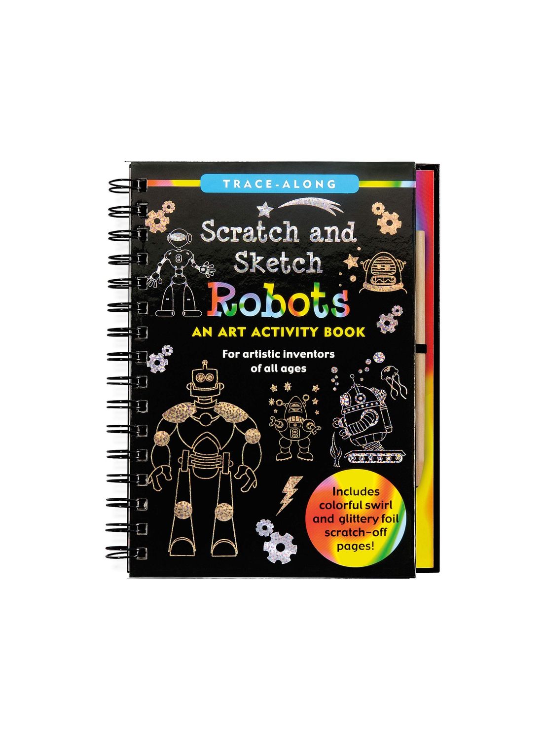 Scratch And Sketch Robots Hardcover Spiral Book