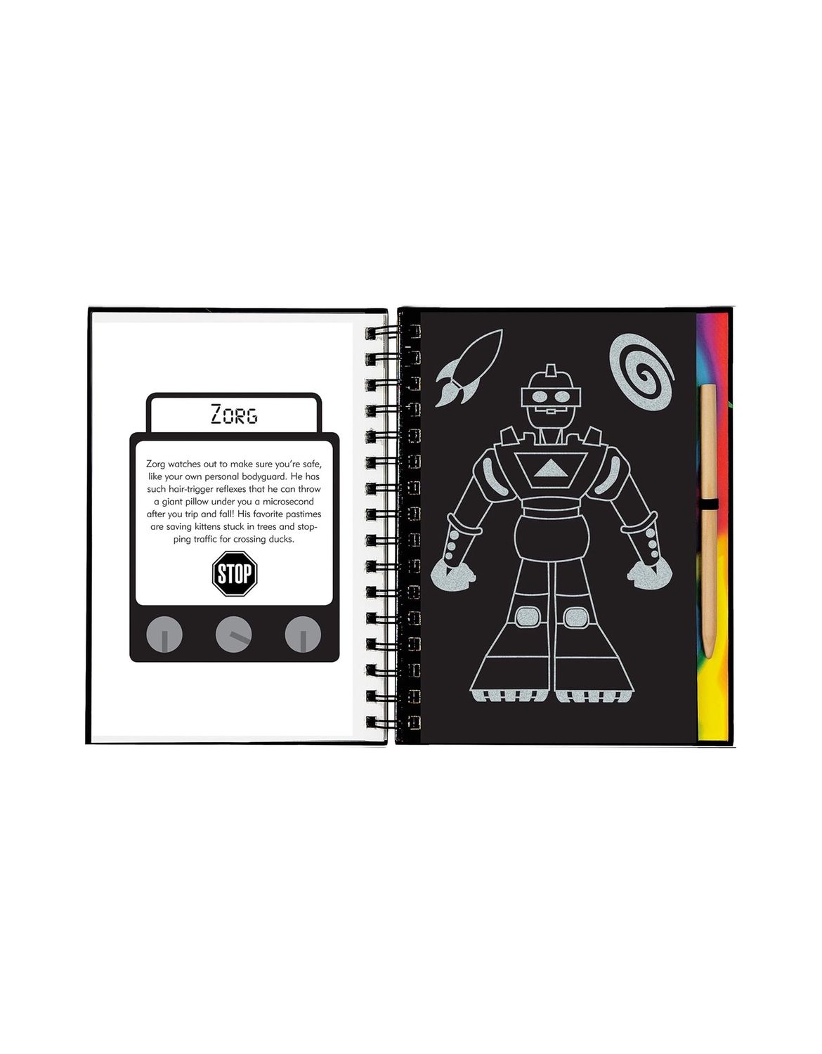 Scratch And Sketch Robots Hardcover Spiral Book