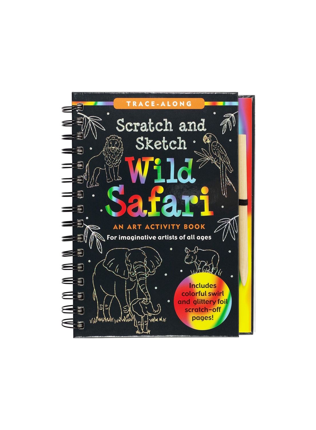 Scratch and Sketch Wild Safari Hardcover Spiral Book