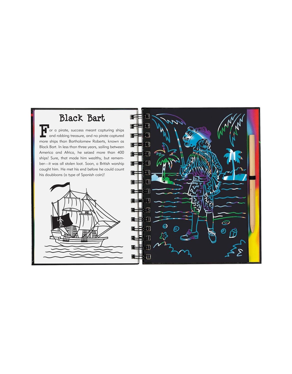 Scratch and Sketch Pirates Hardcover Spiral Book