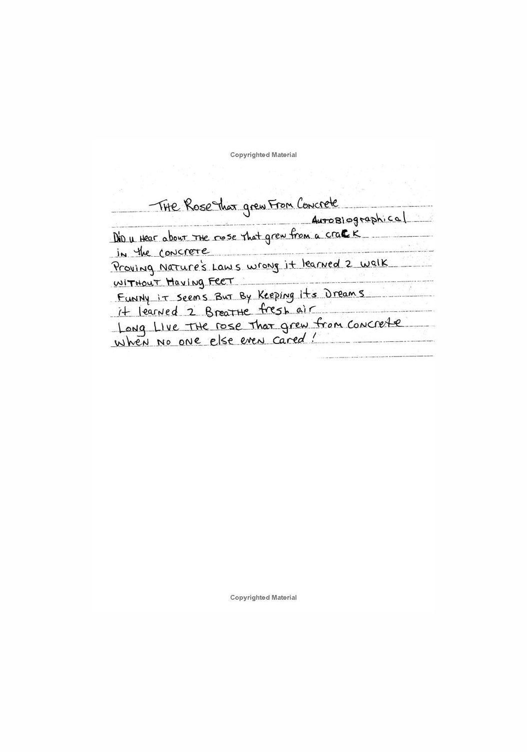 The Rose That Grew From Concrete: Poems From Tupac Shakur Paperback Book