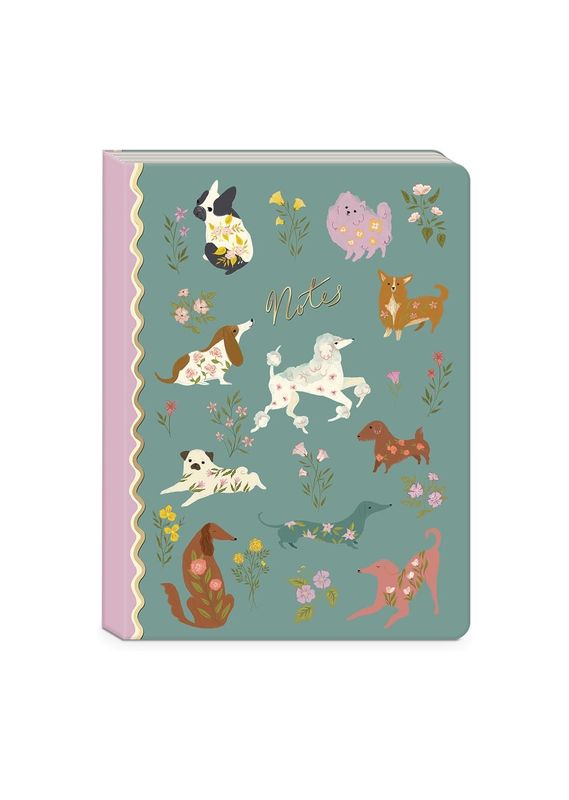 Dogs And Flowers Lined Notebook
