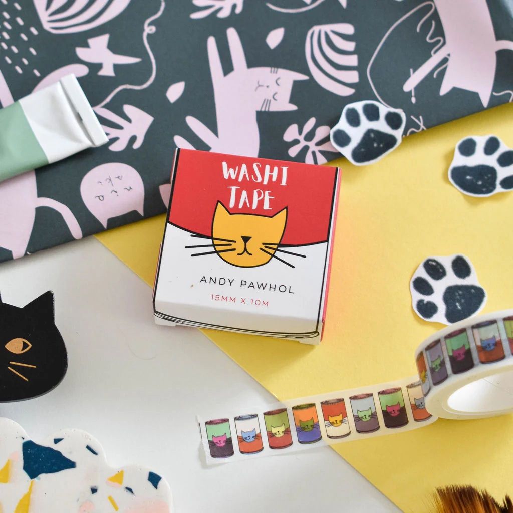 Andy Pawhol Cat Washi Tape