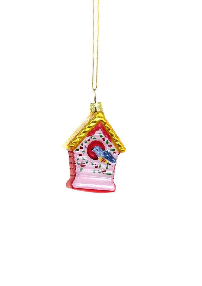 Red Birdhouse Glass Ornament