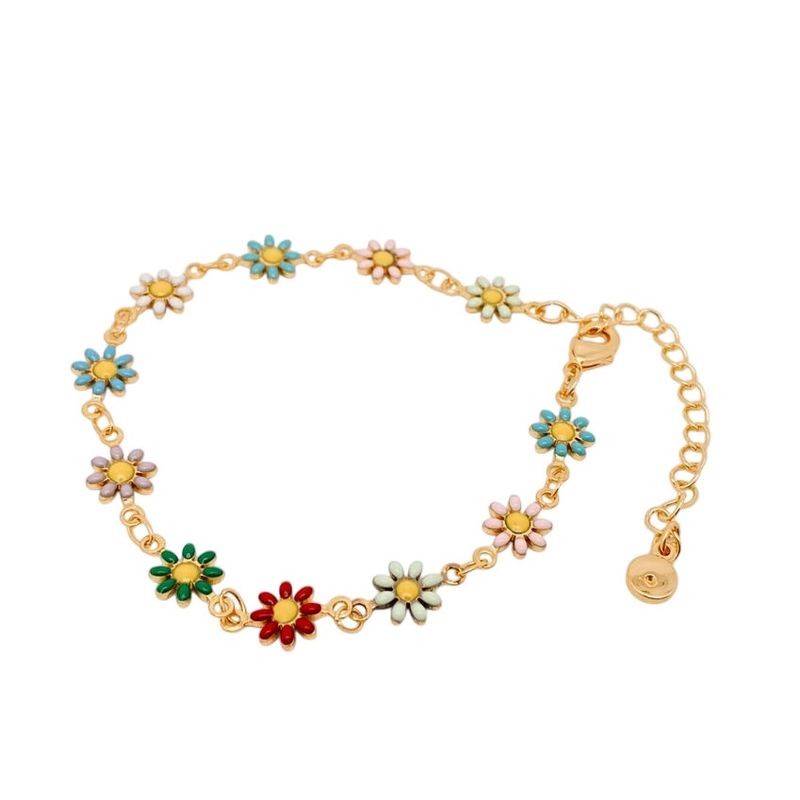 Enamel Flower Chain Bracelet
