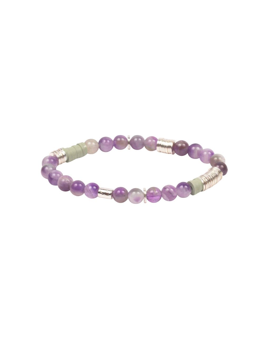 Amethyst Stone Of Protection Intermix Stacking Bracelet
