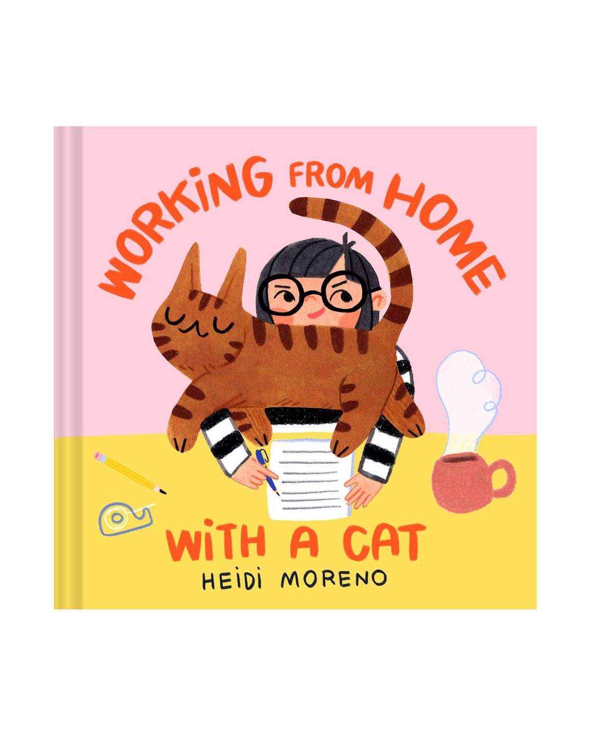 Working From Home With A Cat Hardcover Book